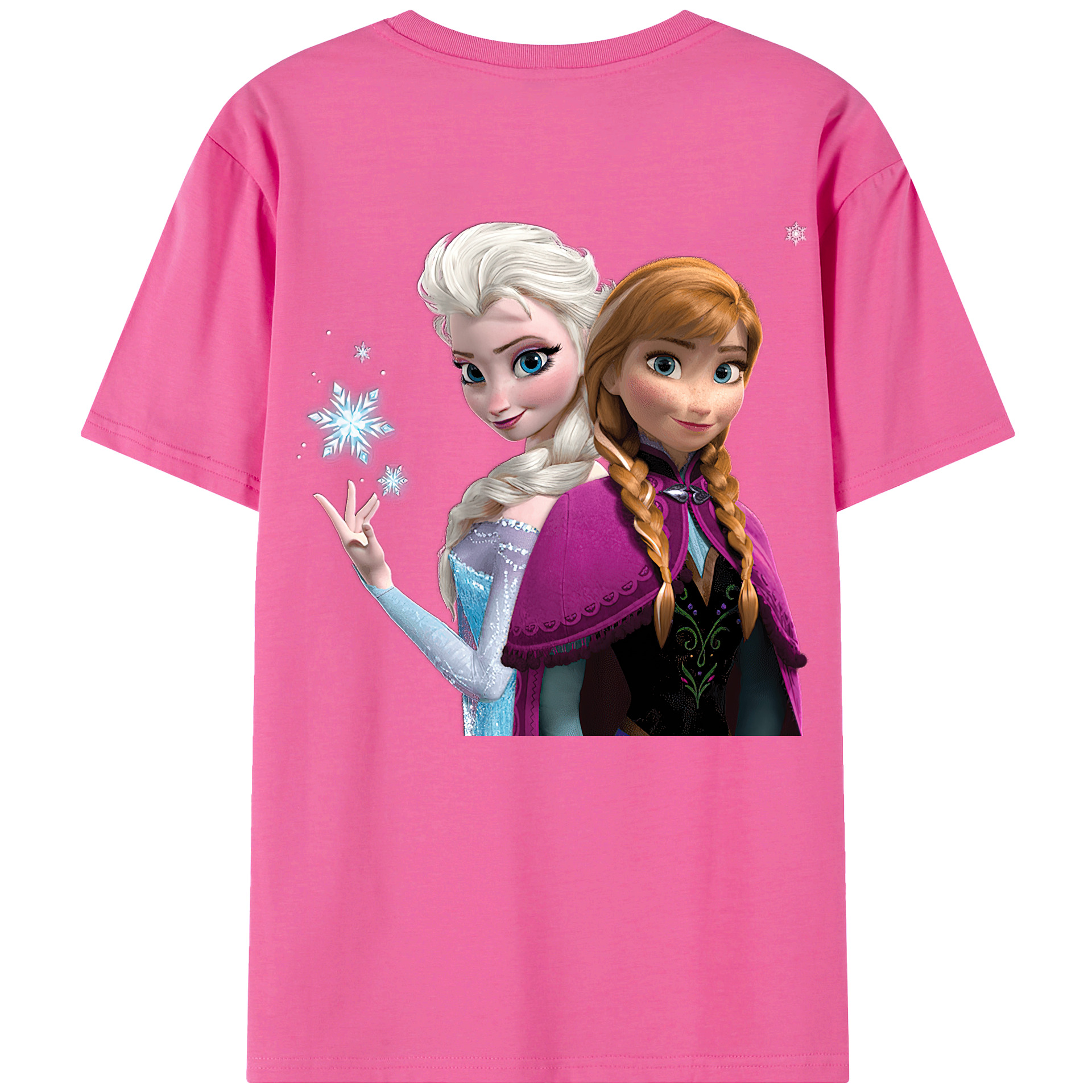 （画像用） アナと雪の女王 アンナ エルサ Frozen Anna Elsa レディース半袖Tシャツ(バックプリント)